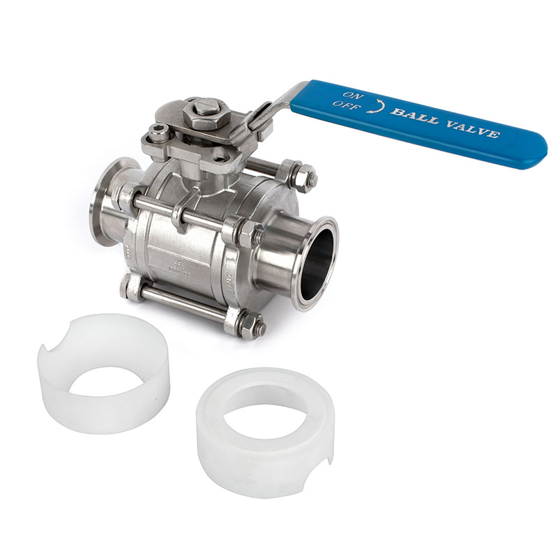Three Pieces Manual Ball Valve With Mounting Pad