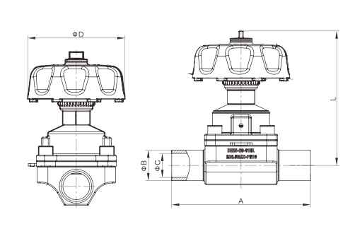 cross-section diagram of a sanitary diaphragm valve showing the diaphragm positioned between the bonnet and the valve weir for flow control