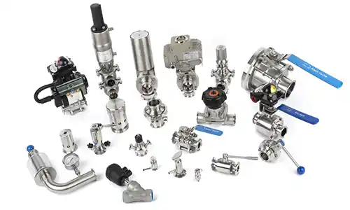 Sanitary valves product range for food and biopharmaceutical processing applications