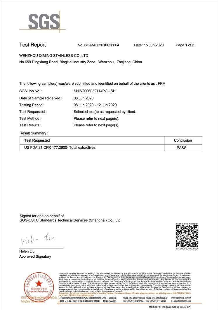 Certificate - QiMing Stainless Co.,Ltd