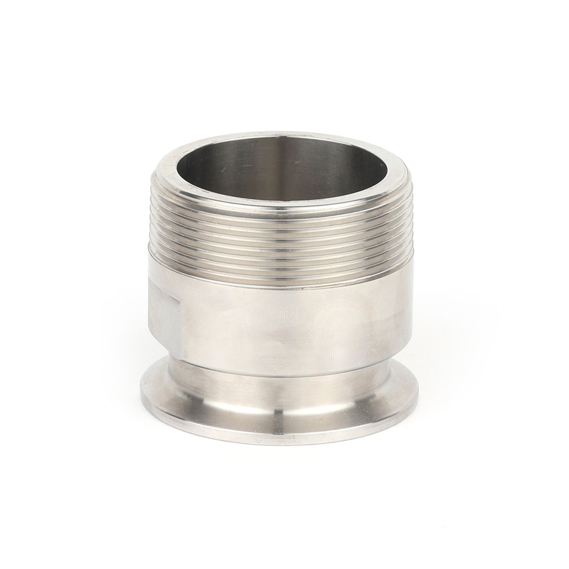 Tri Clamp Tri Clover Fittings To NPT 1/2" Male Thread Adaptor SS304 With Groove Milling